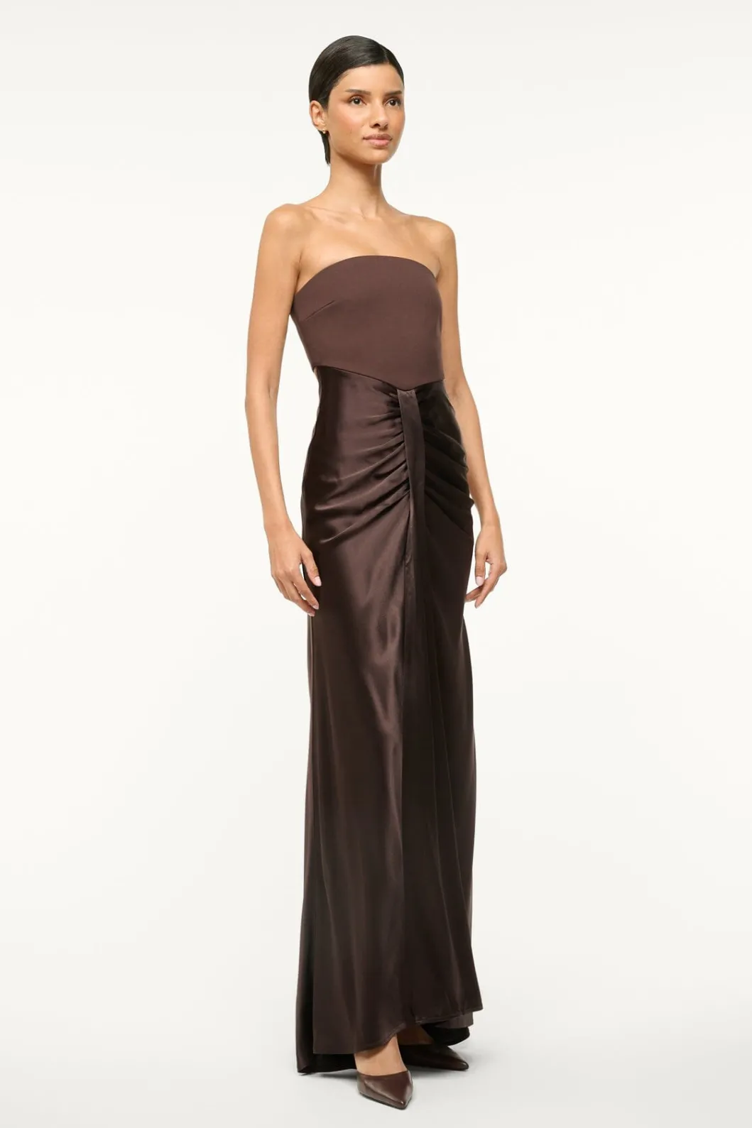 STAUD WAYFARING DRESS DARK CHOCOLATE< The Evening Edit | Maxi Dresses