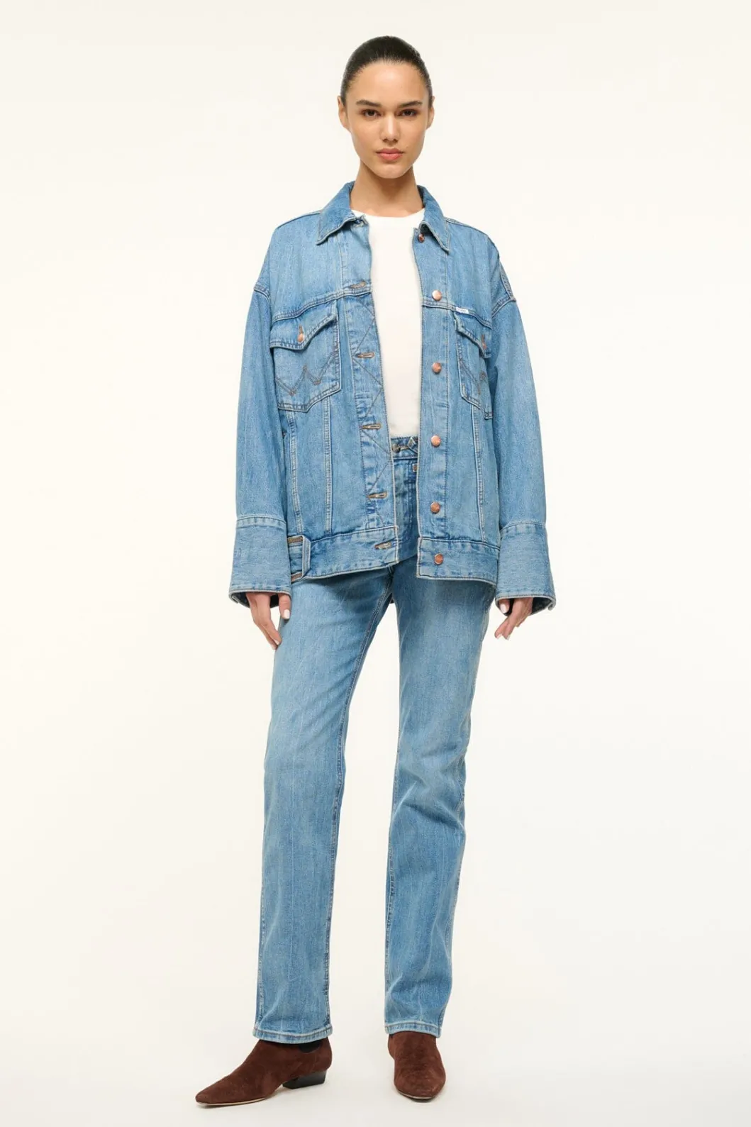 STAUD WRANGLER THE BIGGEST JEAN JACKET< Denim | Outerwear & Jackets