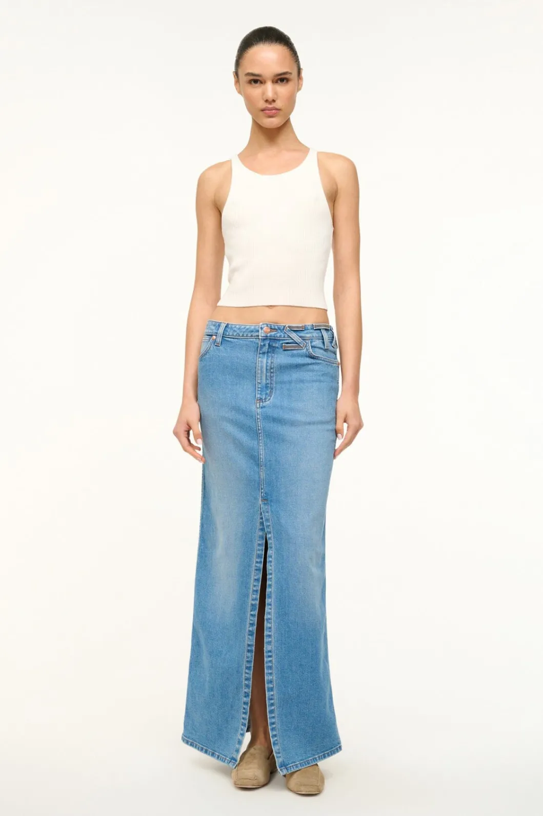 STAUD WRANGLER THE MINI SKIRT< Denim | Skirts