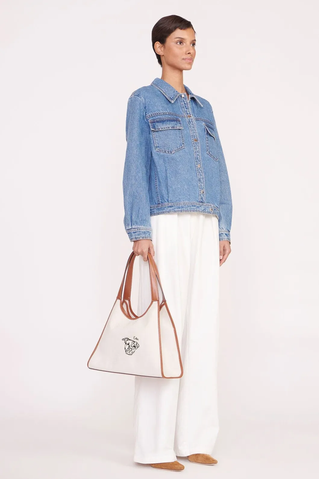 STAUD x C.BONZ CUSTOM SOFT REY TOTE BAG | CREAM TAN< Custom Handbags